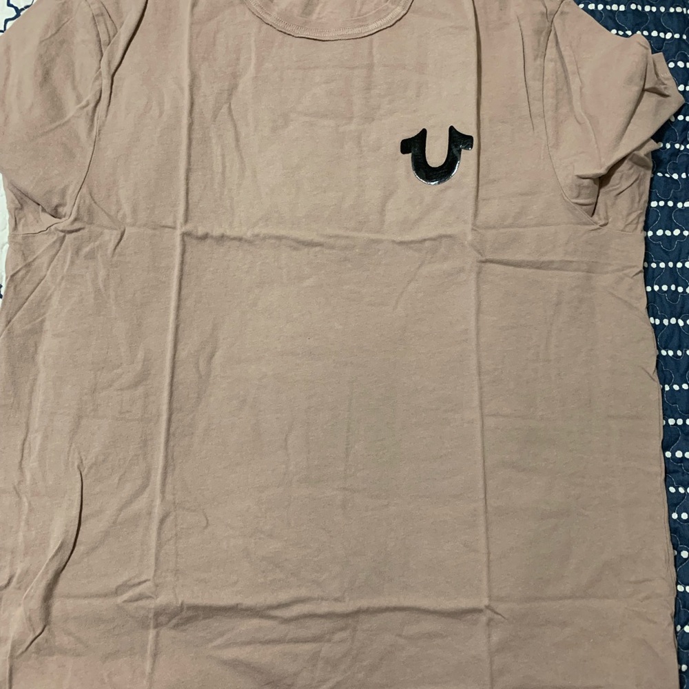 NWT, True Religion Old Pink Metallic Branded short sleeve Tee